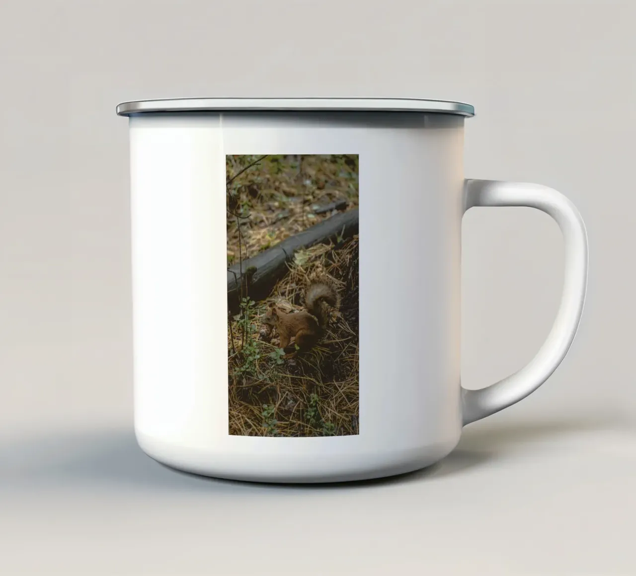 scoiattolo nella foresta tazza in smalto da animal story home