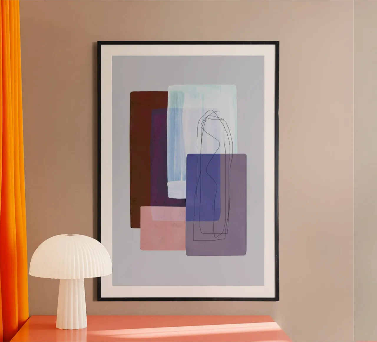 Color Play 1X poster con telaio in legno da Mareike Böhmer