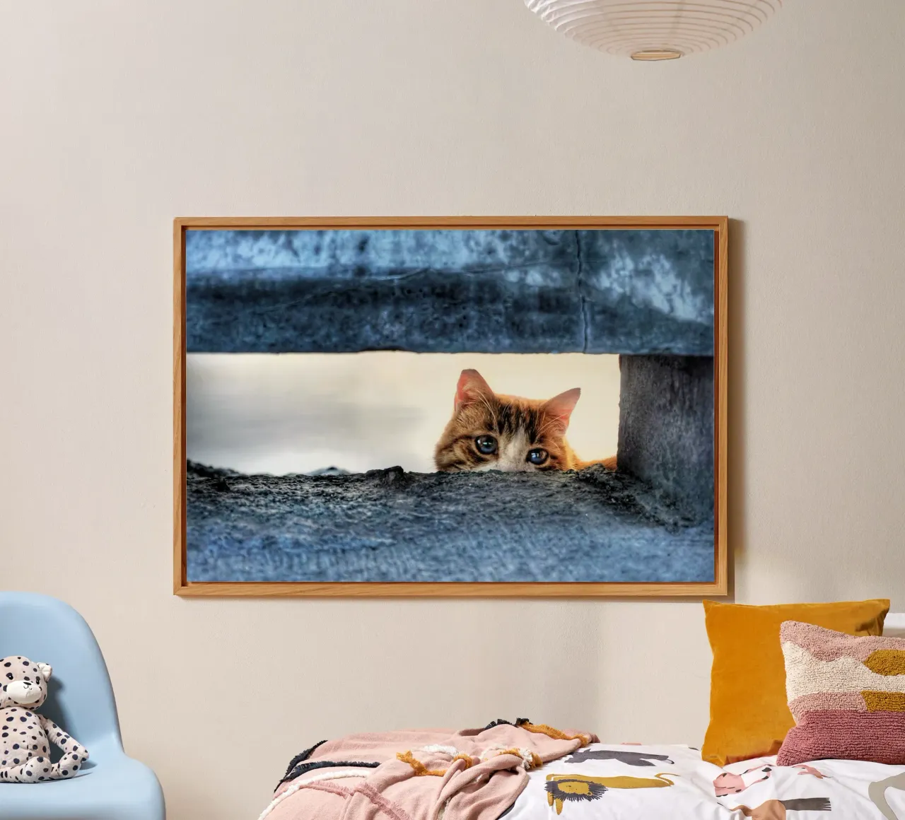 gatto occhi blu alluminio dibond da animal story home