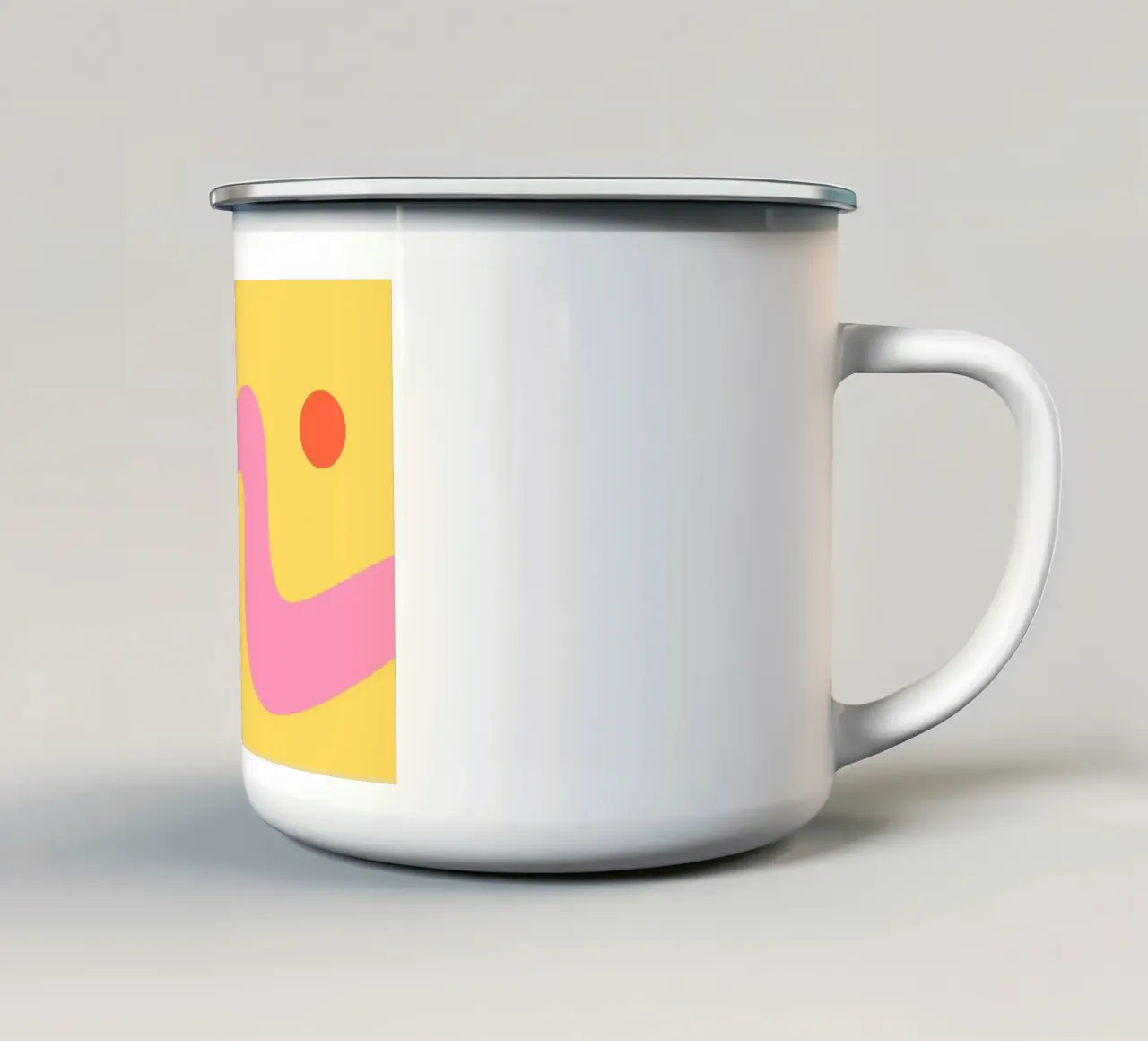 stroom abstracte vormen emaille mok van pastel color shape