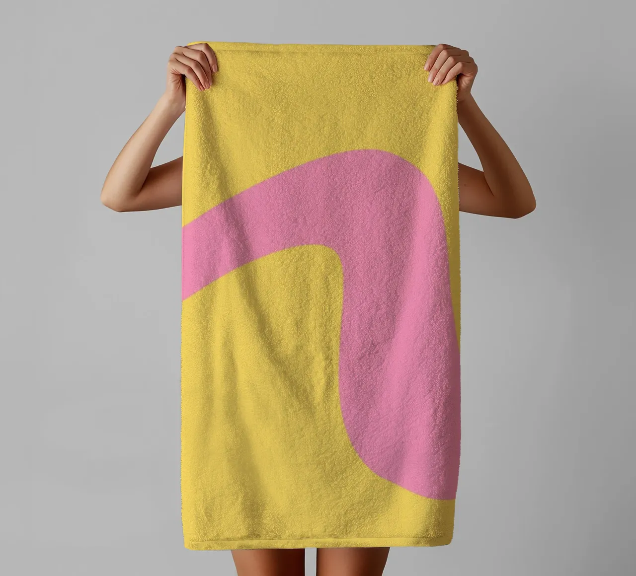 flow abstract shapes towel by pastel color shape
