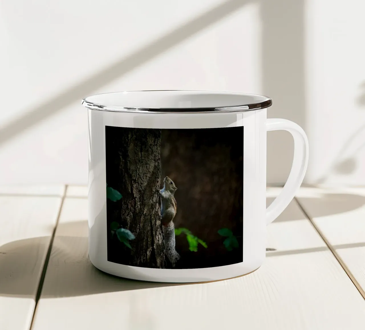 albero dello scoiattolo tazza in smalto da animal story home