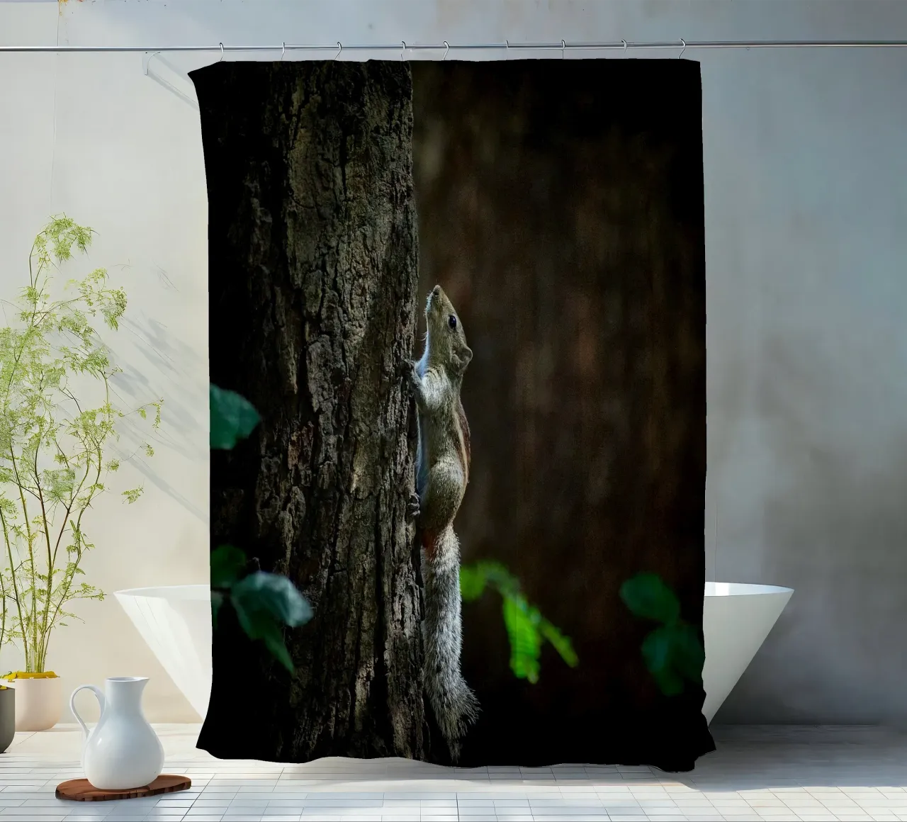 albero dello scoiattolo tenda da doccia da animal story home