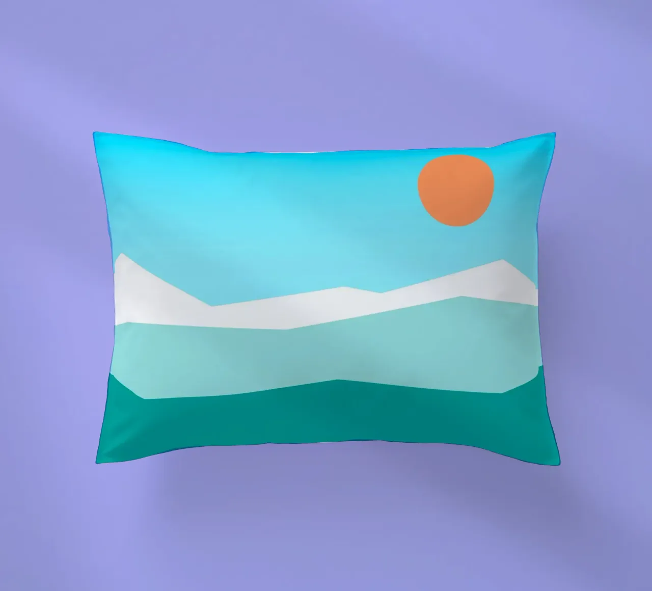 cielo blu geometrico con sole cuscino da pastel color shape