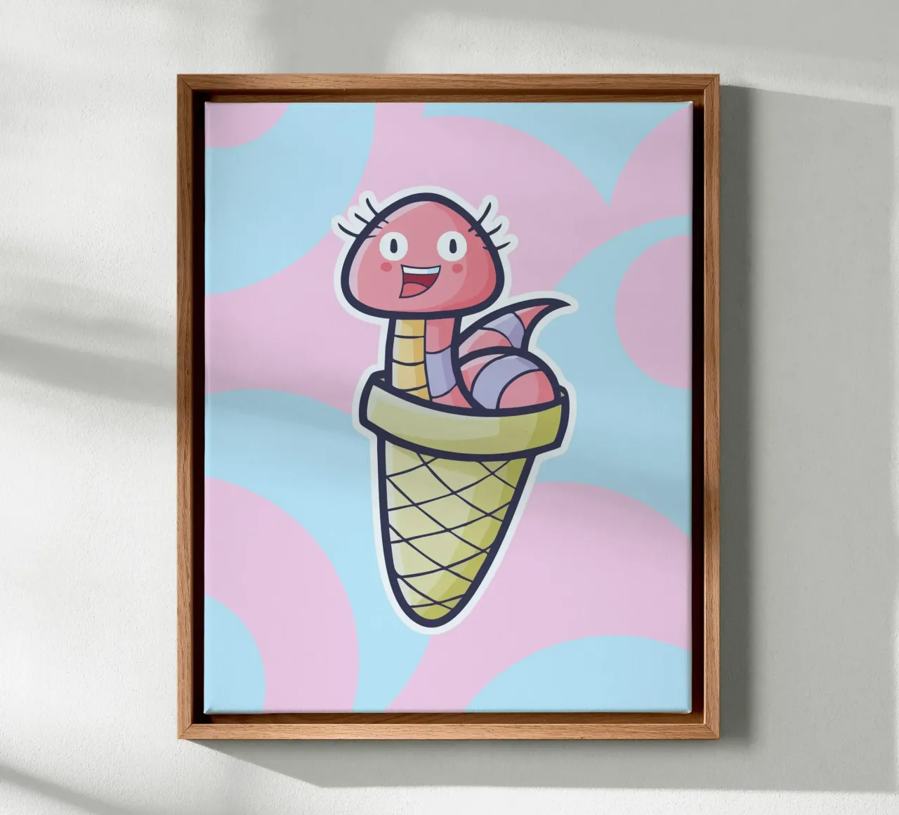 ijs huisdier canvas met Baklijst van pastel color shape