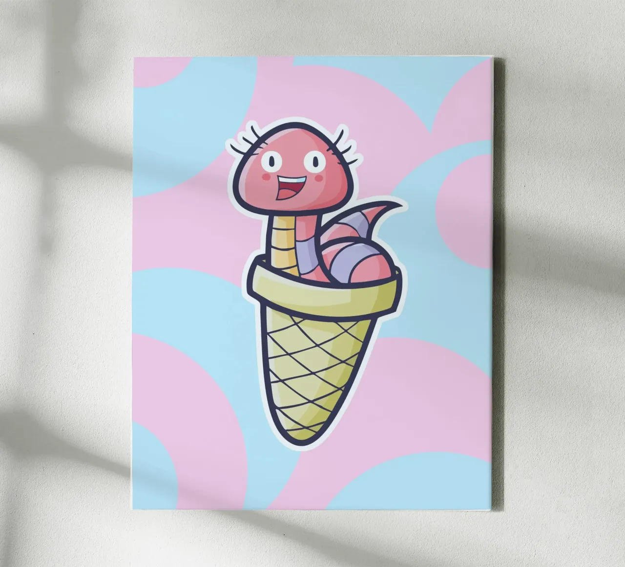 ijs huisdier canvas met Baklijst van pastel color shape