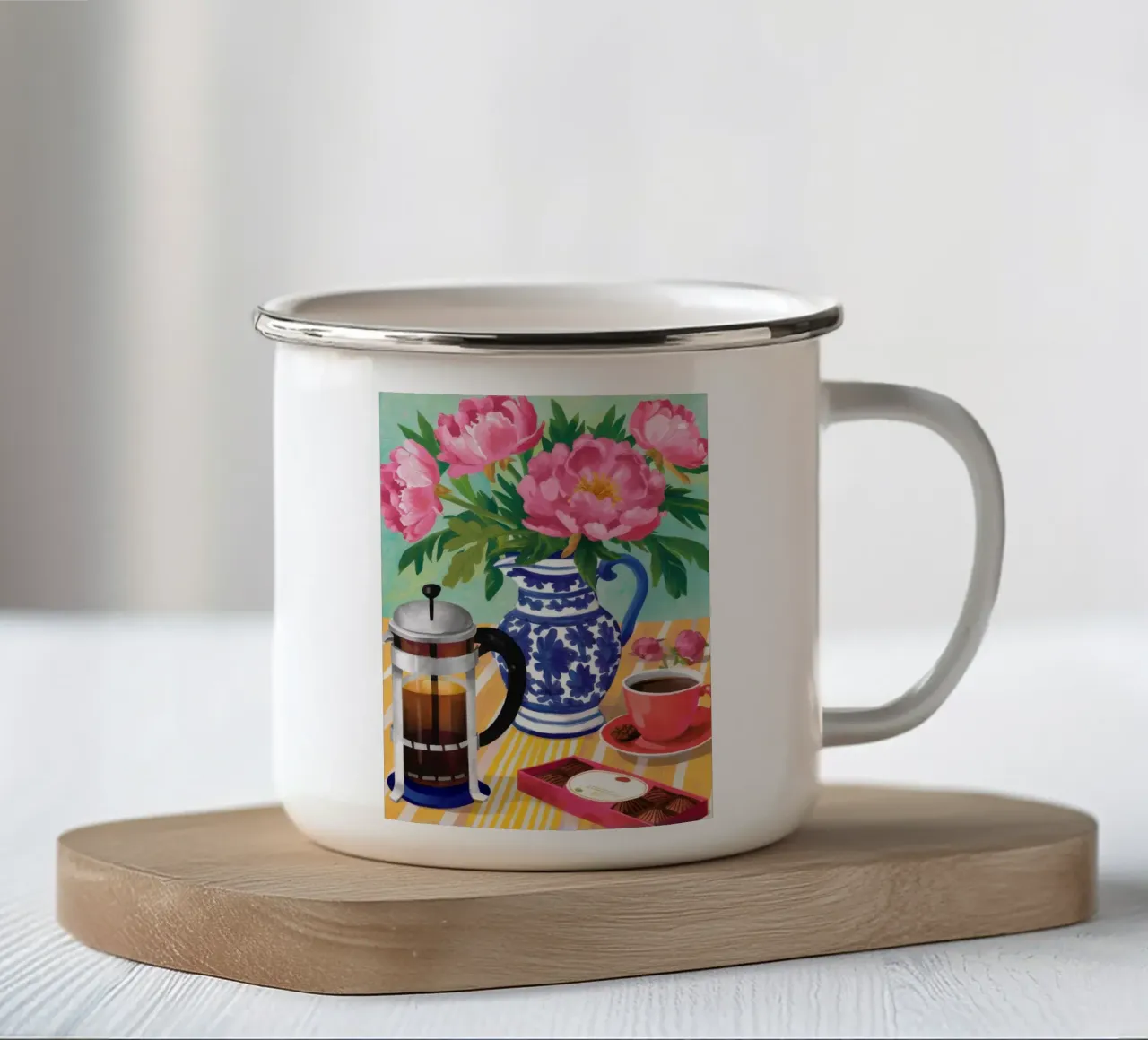 Caffè Peonia Bliss tazza in smalto da Muse Artworks