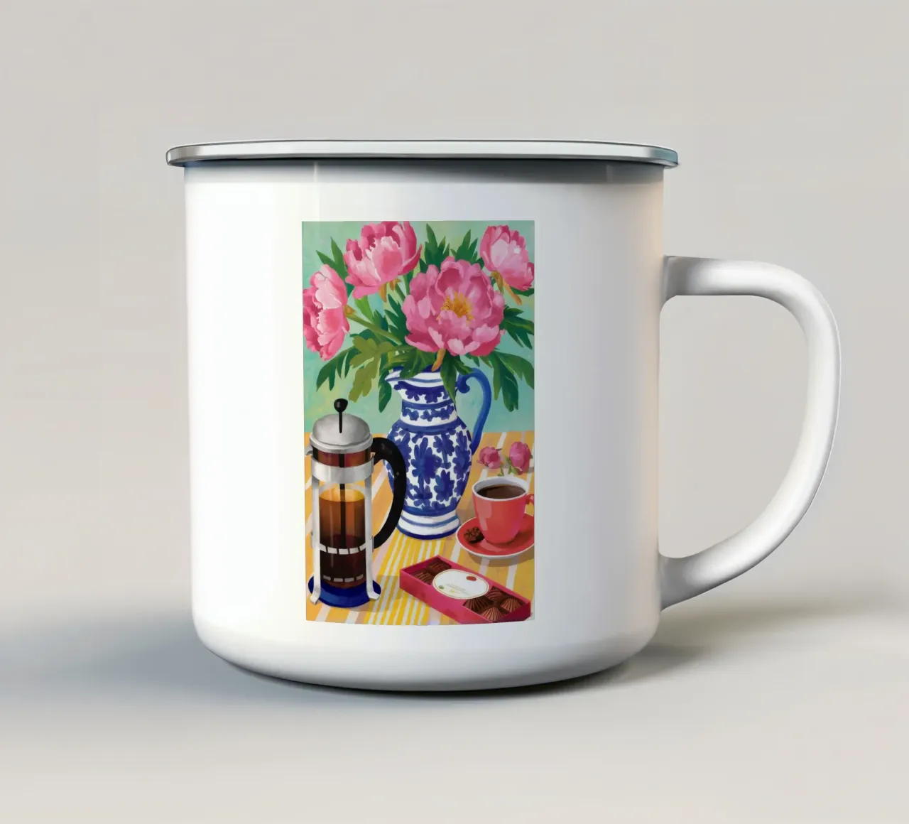 Caffè Peonia Bliss tazza in smalto da Muse Artworks