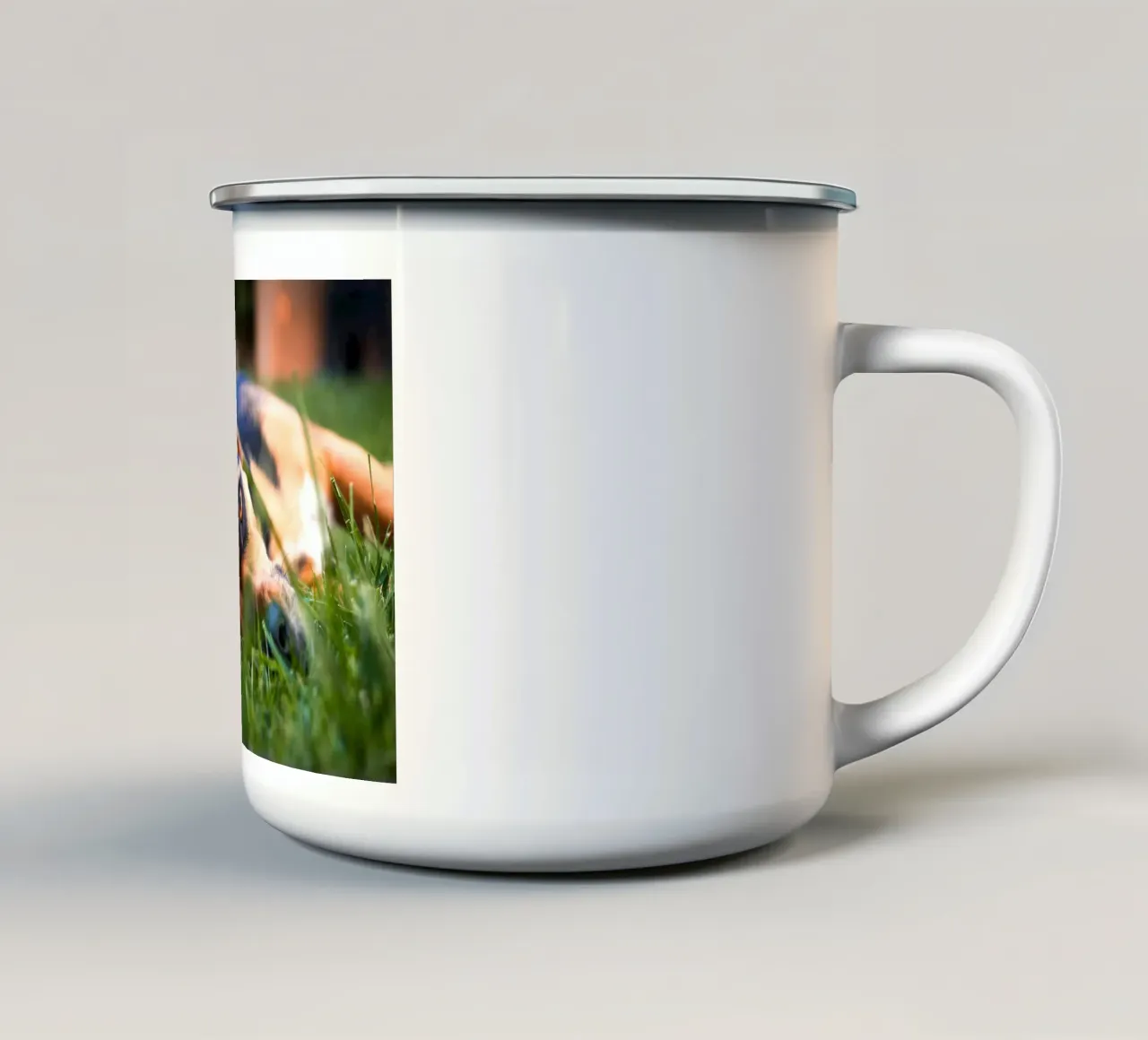 natura verde occhi di cucciolo tazza in smalto da animal story home