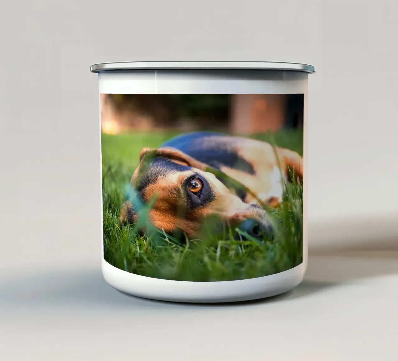 natura verde occhi di cucciolo tazza in smalto da animal story home