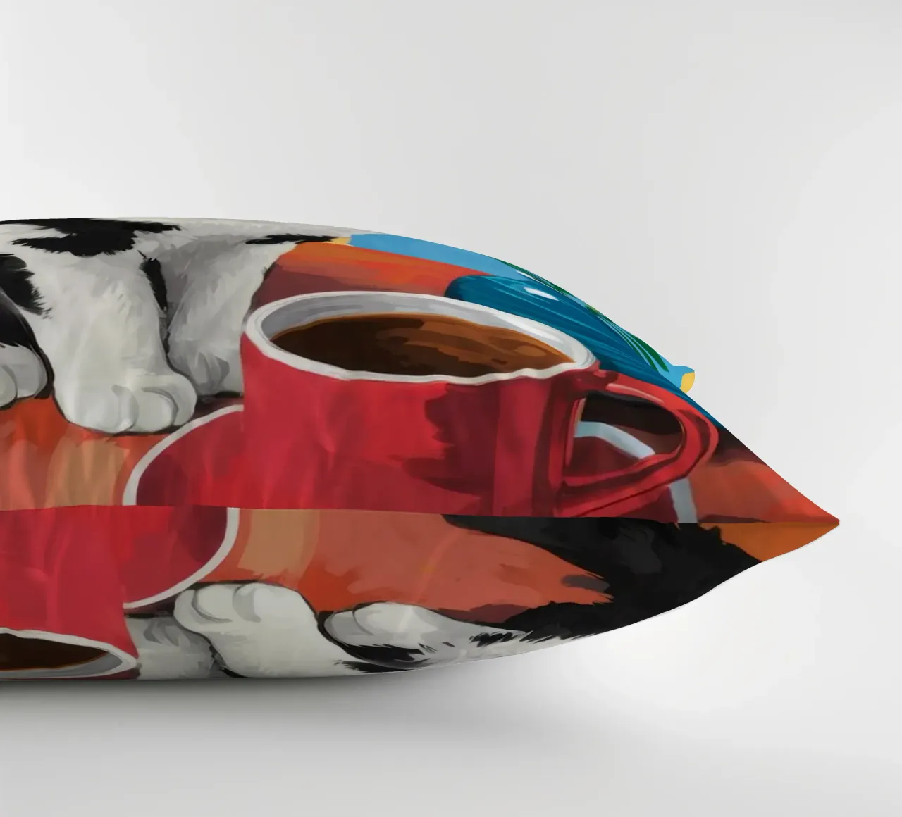 Gatto Tuxedo Caffè cuscino da Stone Decade