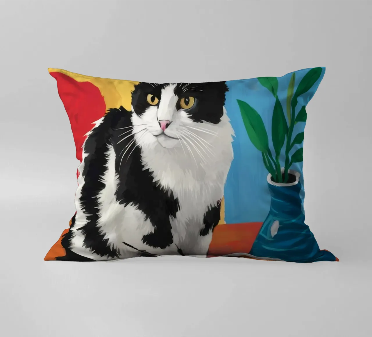 Gatto Tuxedo Caffè cuscino da Stone Decade