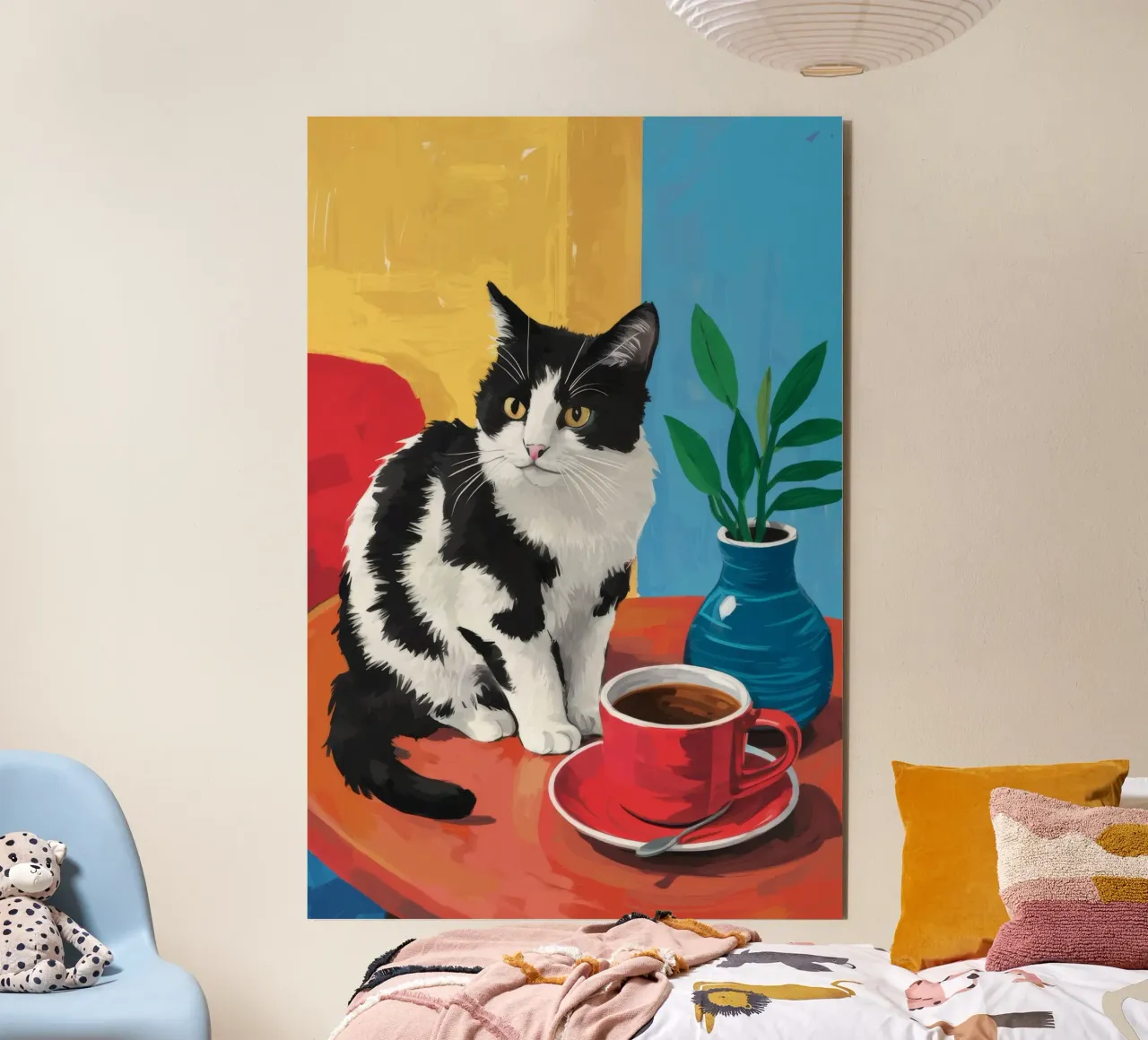 Gatto Tuxedo Caffè alluminio dibond da Stone Decade