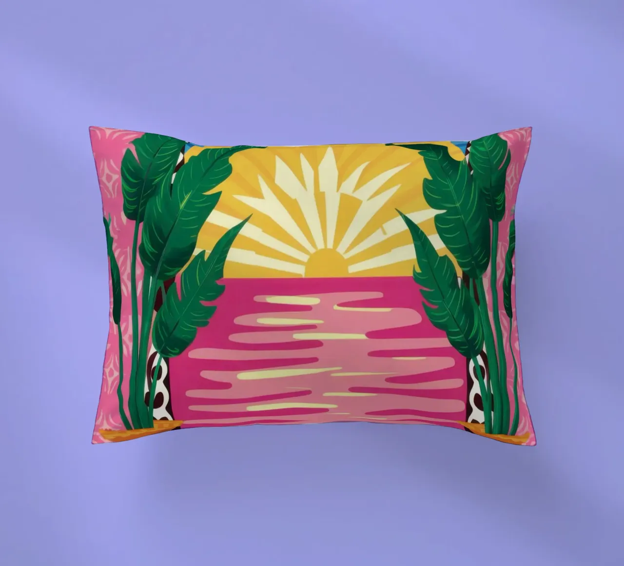 Bogenförmiger Hofweg Kissen von Sentinel Glow