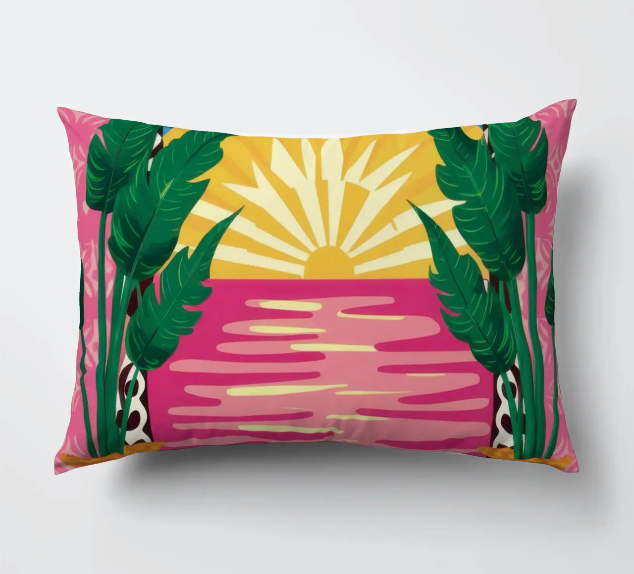 Bogenförmiger Hofweg Kissen von Sentinel Glow