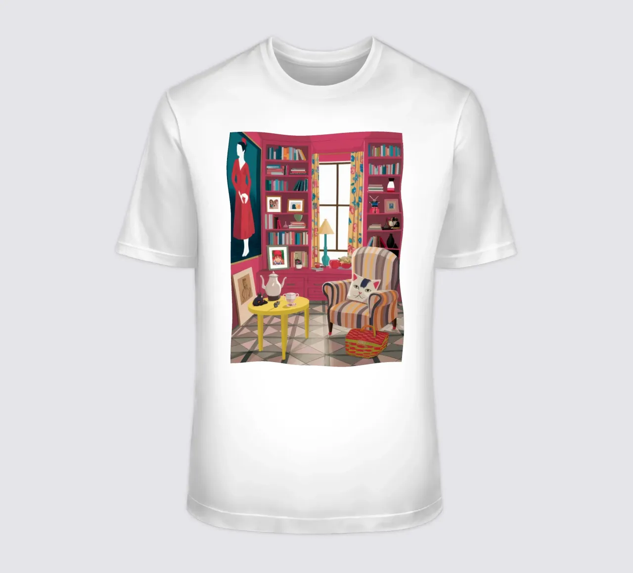 Striped Armchair Library t-shirt by Marigold Tiga