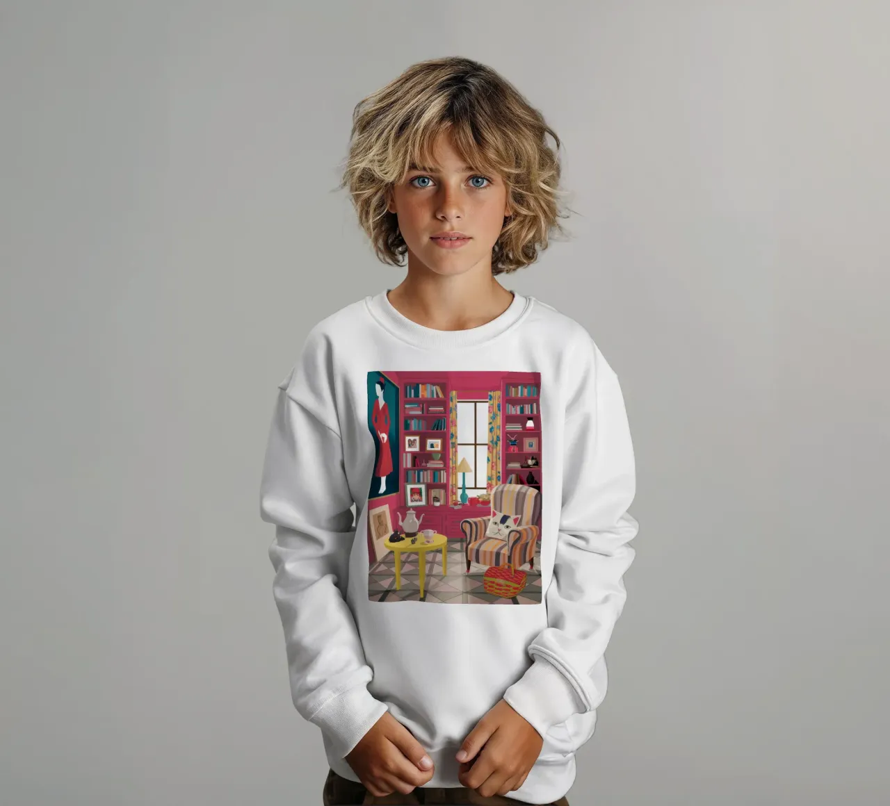 Poltrona a righe Biblioteca felpa bambino da Marigold Tiga