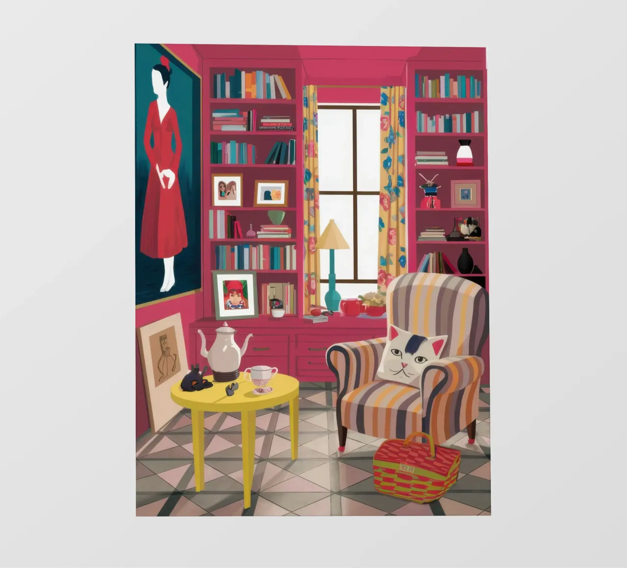 Poltrona a righe Biblioteca telo in pvc da Marigold Tiga
