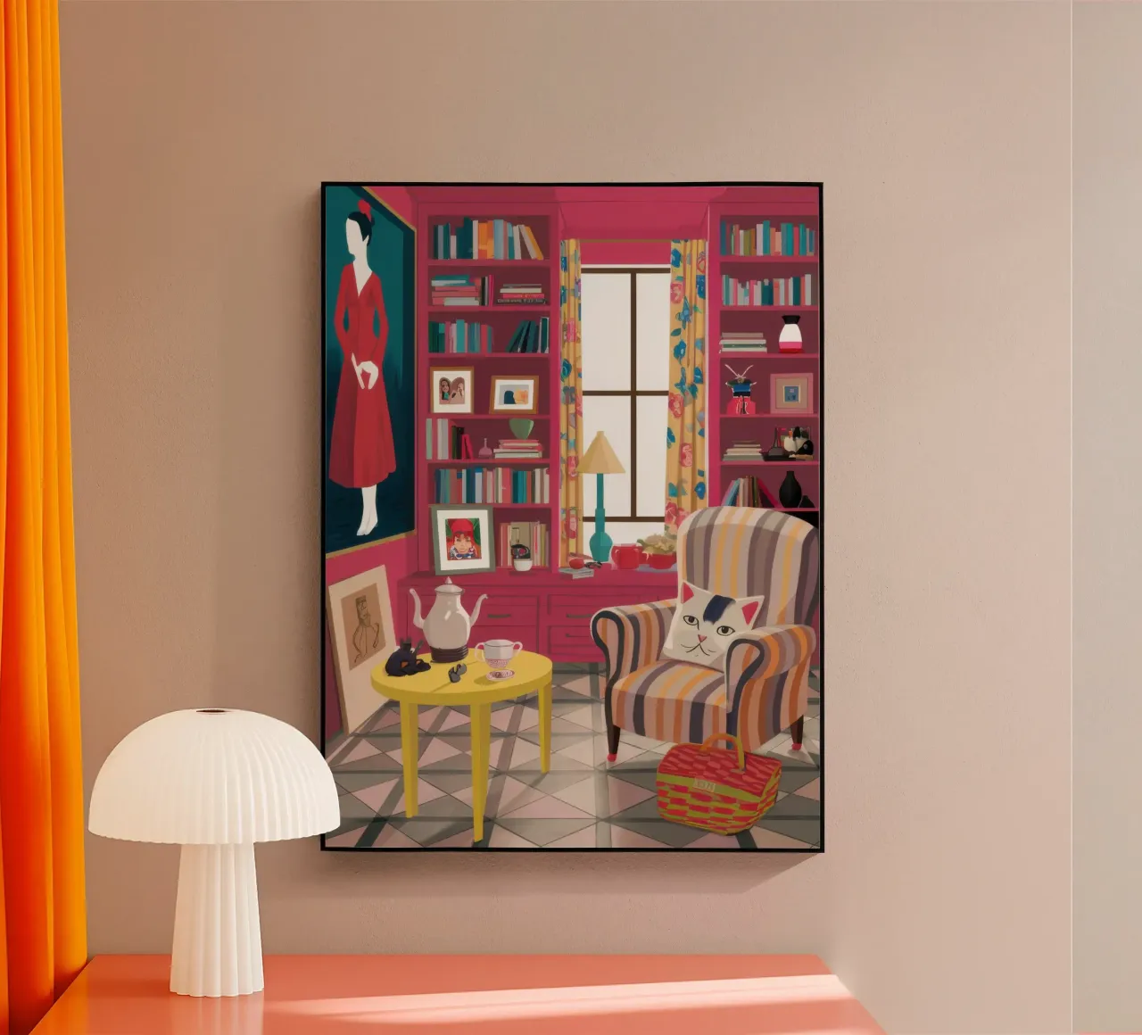 Poltrona a righe Biblioteca plexiglass da Marigold Tiga