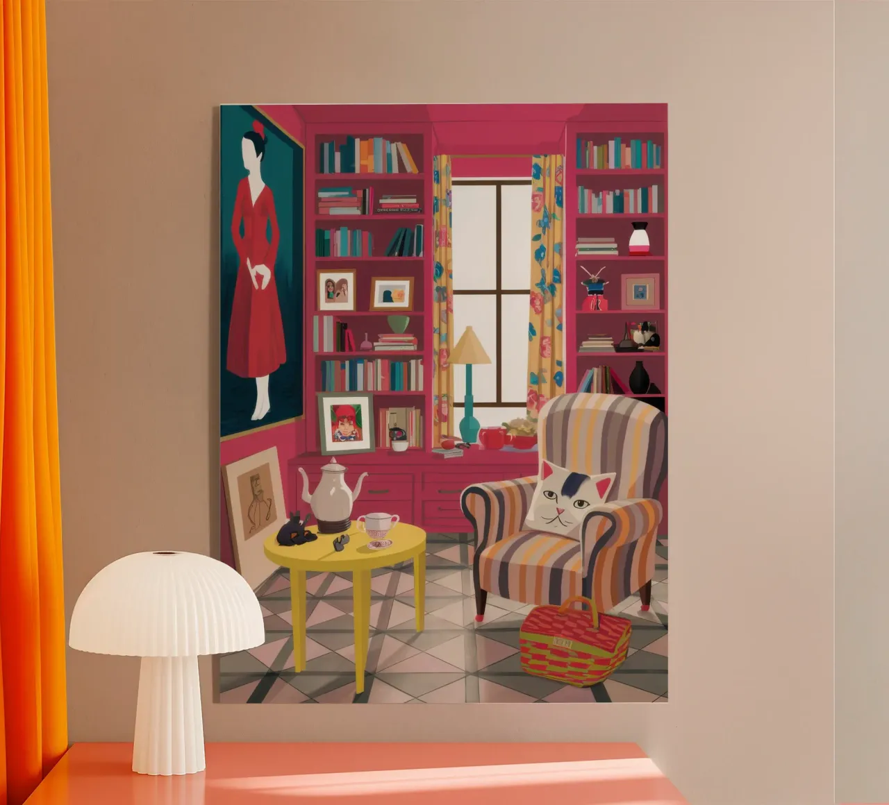 Poltrona a righe Biblioteca plexiglass da Marigold Tiga