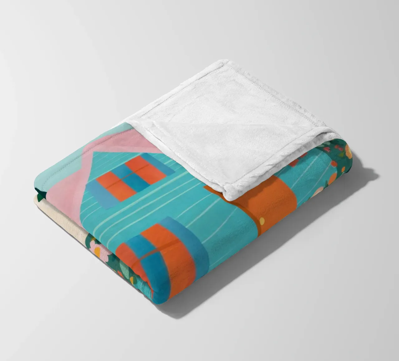 Blue Cottage Garden Path fleece blanket by Pale Aura