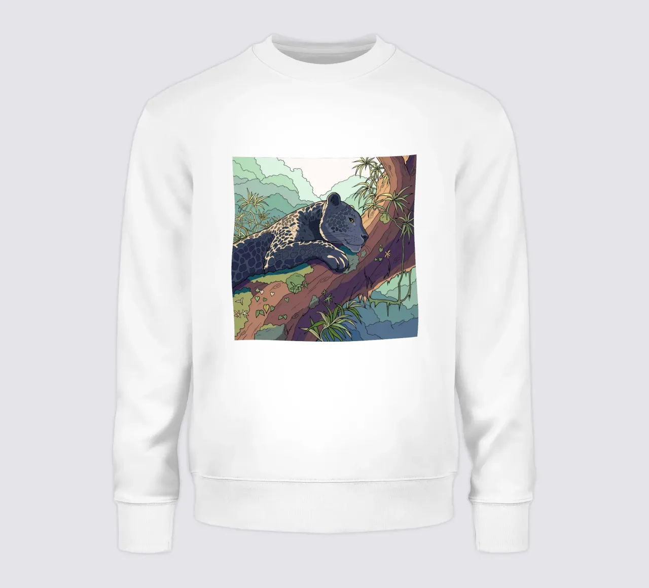 Pittura del leopardo a riposo felpa da Fanya Art