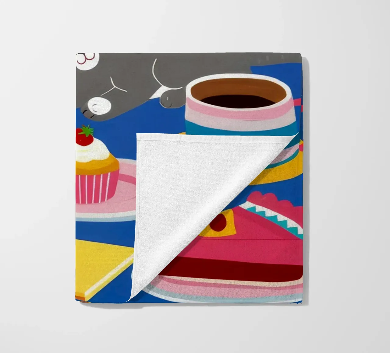 Tea Party felino telo mare da Muse Artworks