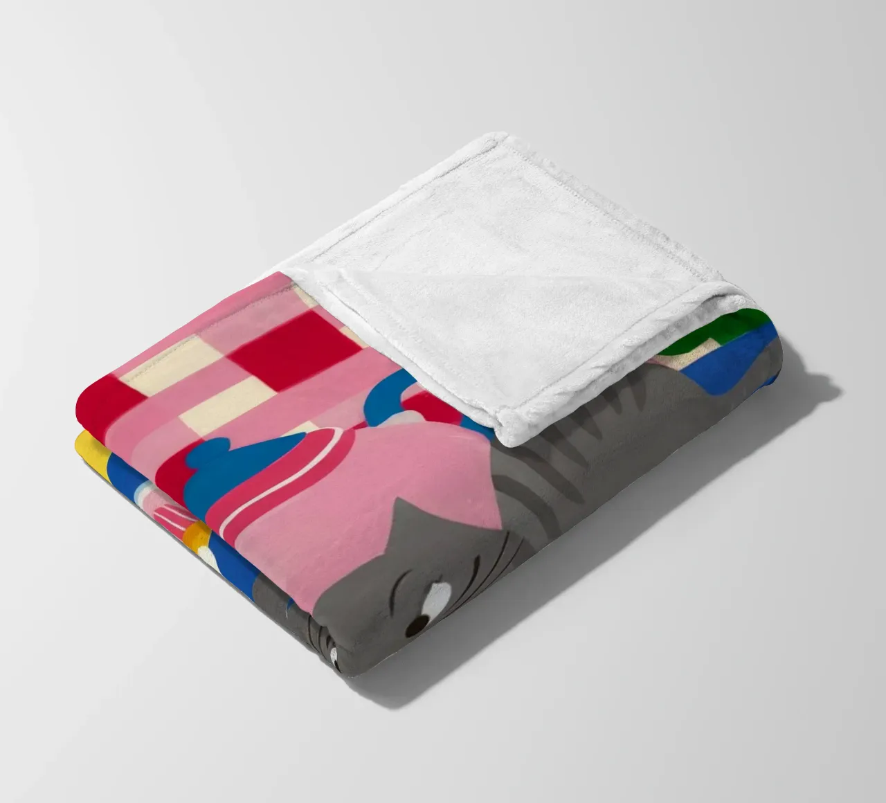 Tea Party felino coperta in pile da Muse Artworks