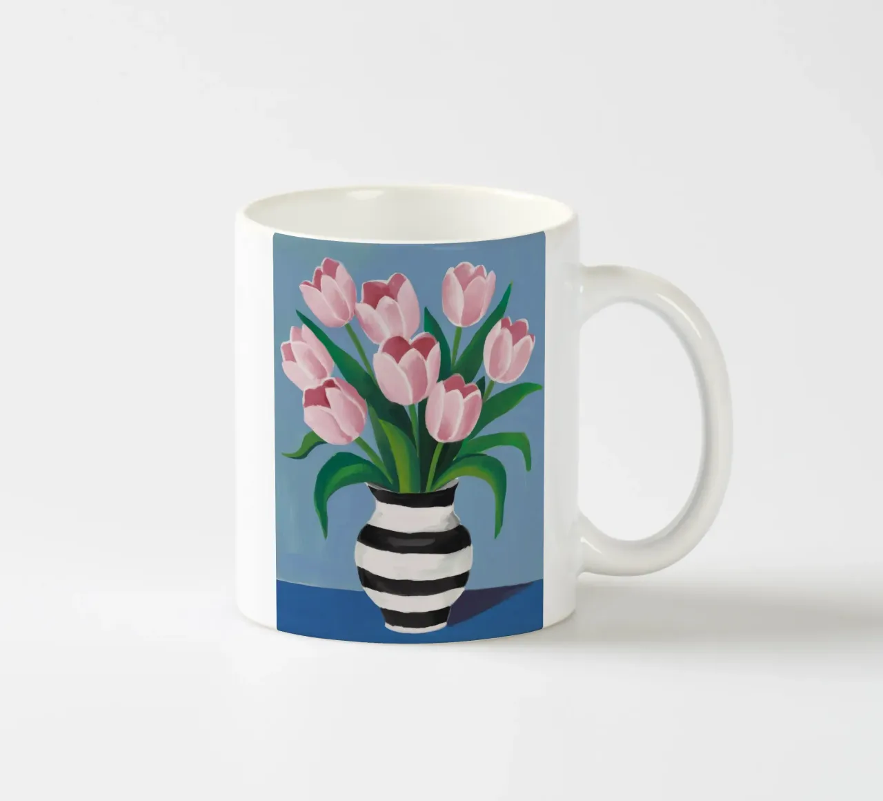 Tulipani in vaso a righe tazza in ceramica da Stone Decade