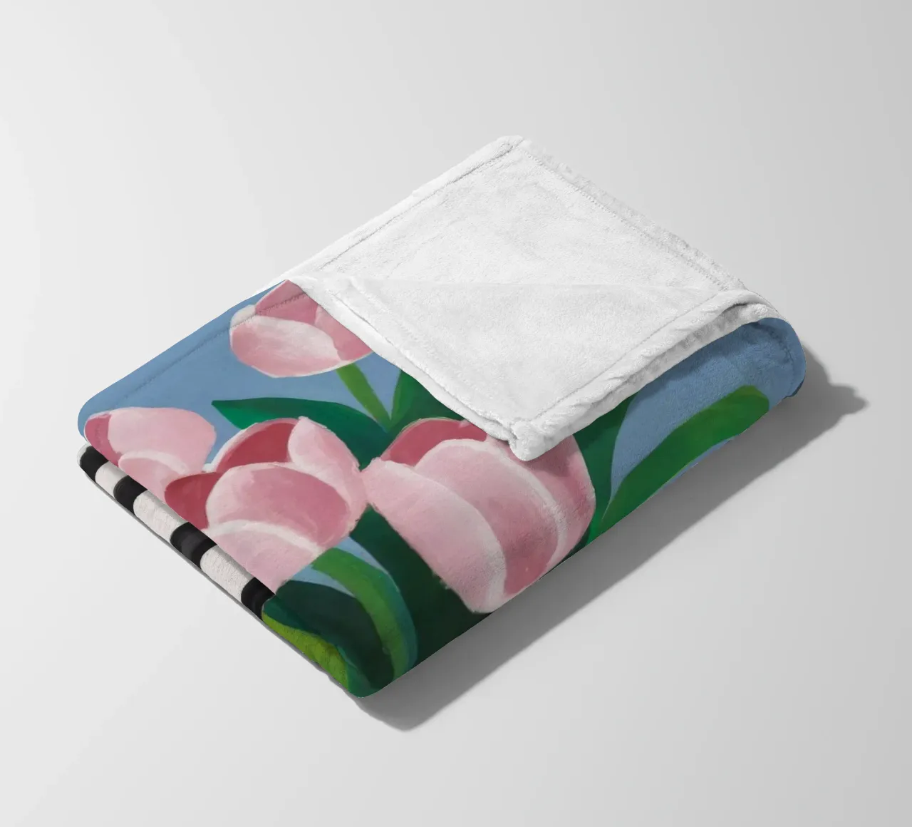 Tulipani in vaso a righe coperta in pile da Stone Decade