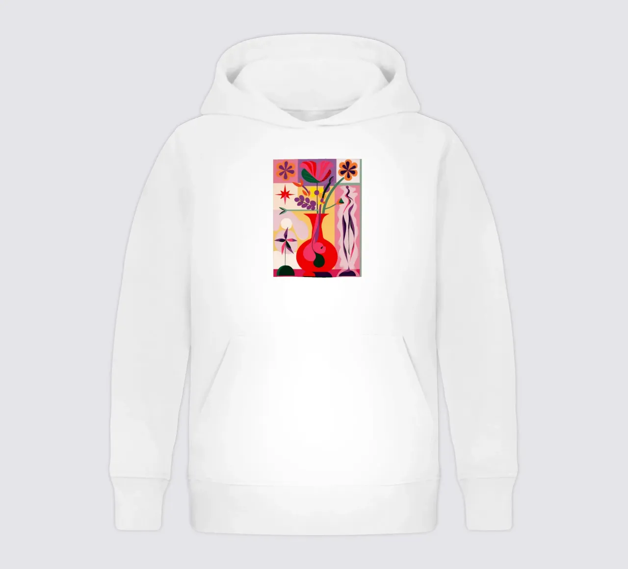 Karminrote Vase Abstraktion Kinder Hoodie von Sentinel Glow