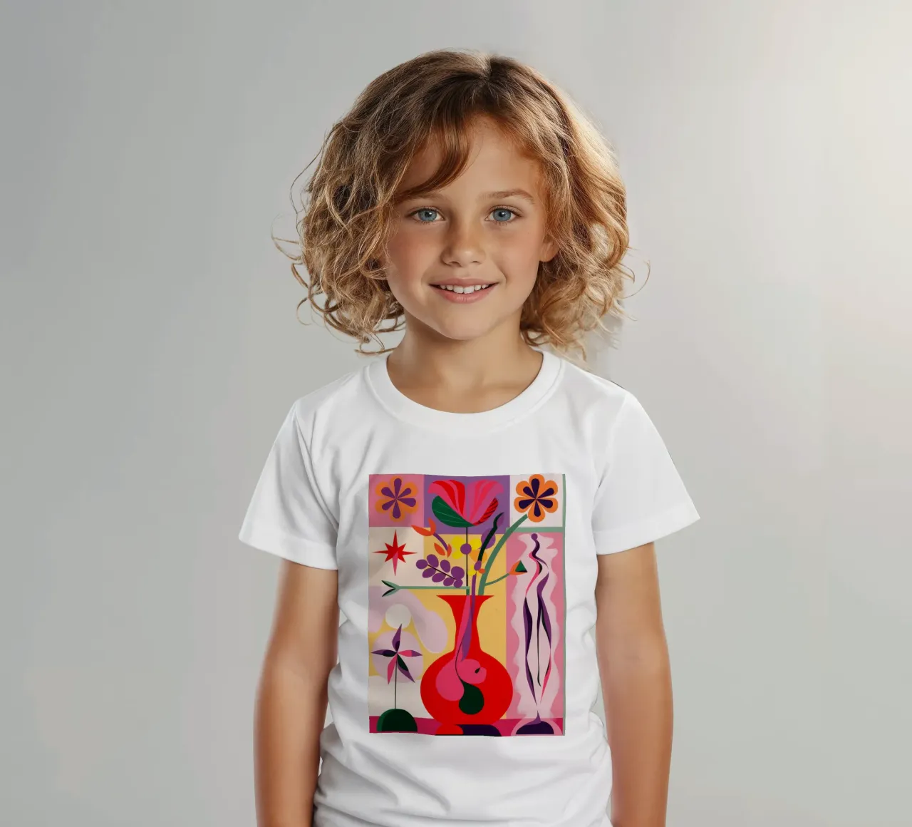 Karmozijnrode vaas Abstractie kinder t-shirt van Sentinel Glow