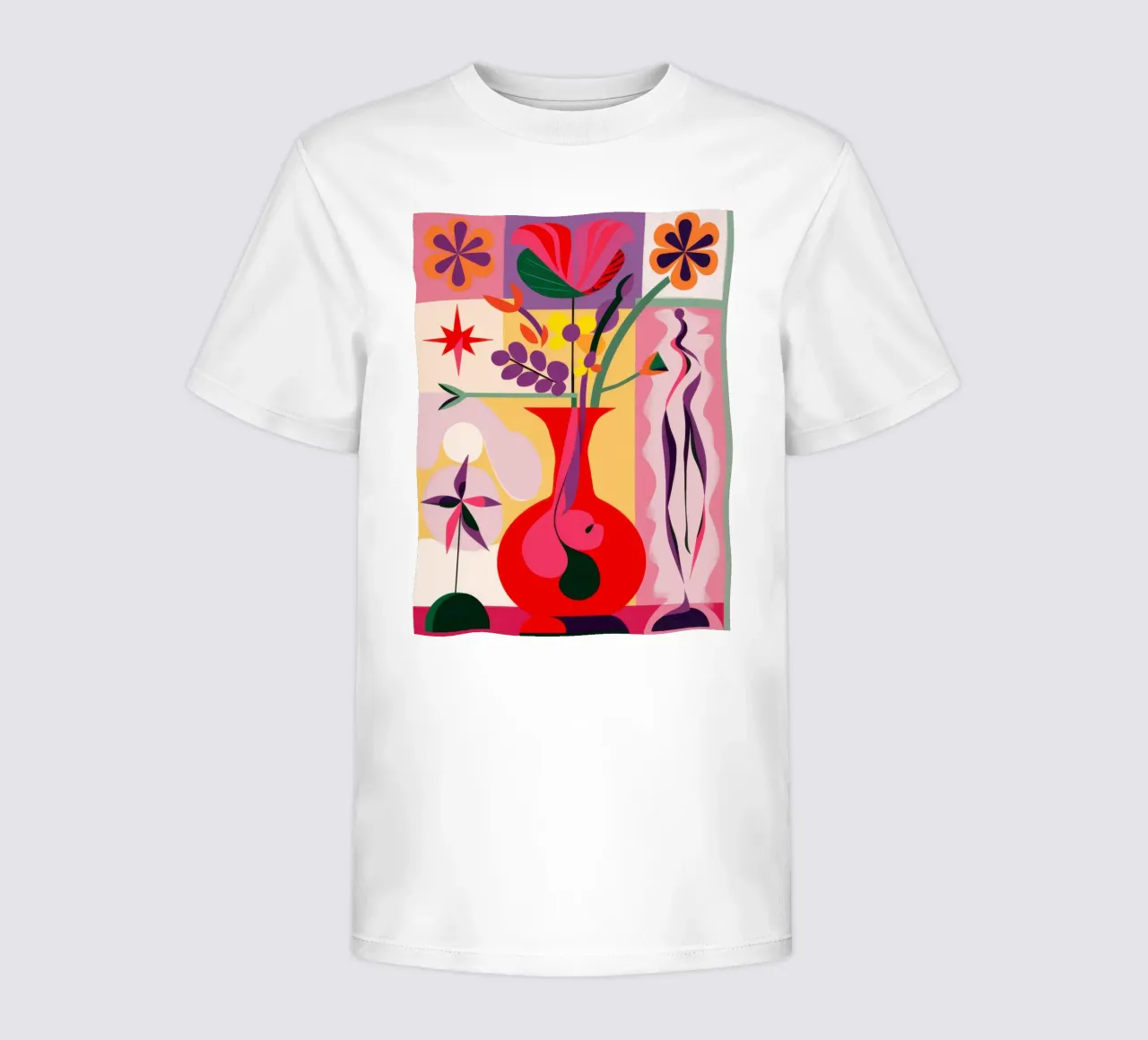 Karmozijnrode vaas Abstractie kinder t-shirt van Sentinel Glow