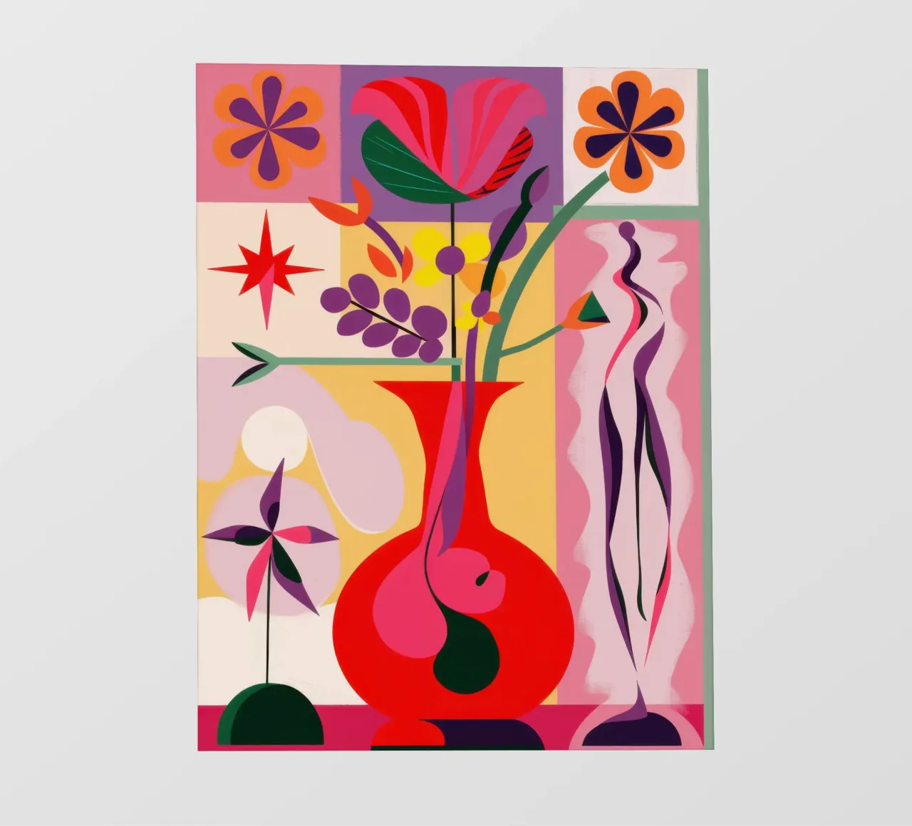 Crimson Vase Abstraction pvc cover by Sentinel Glow