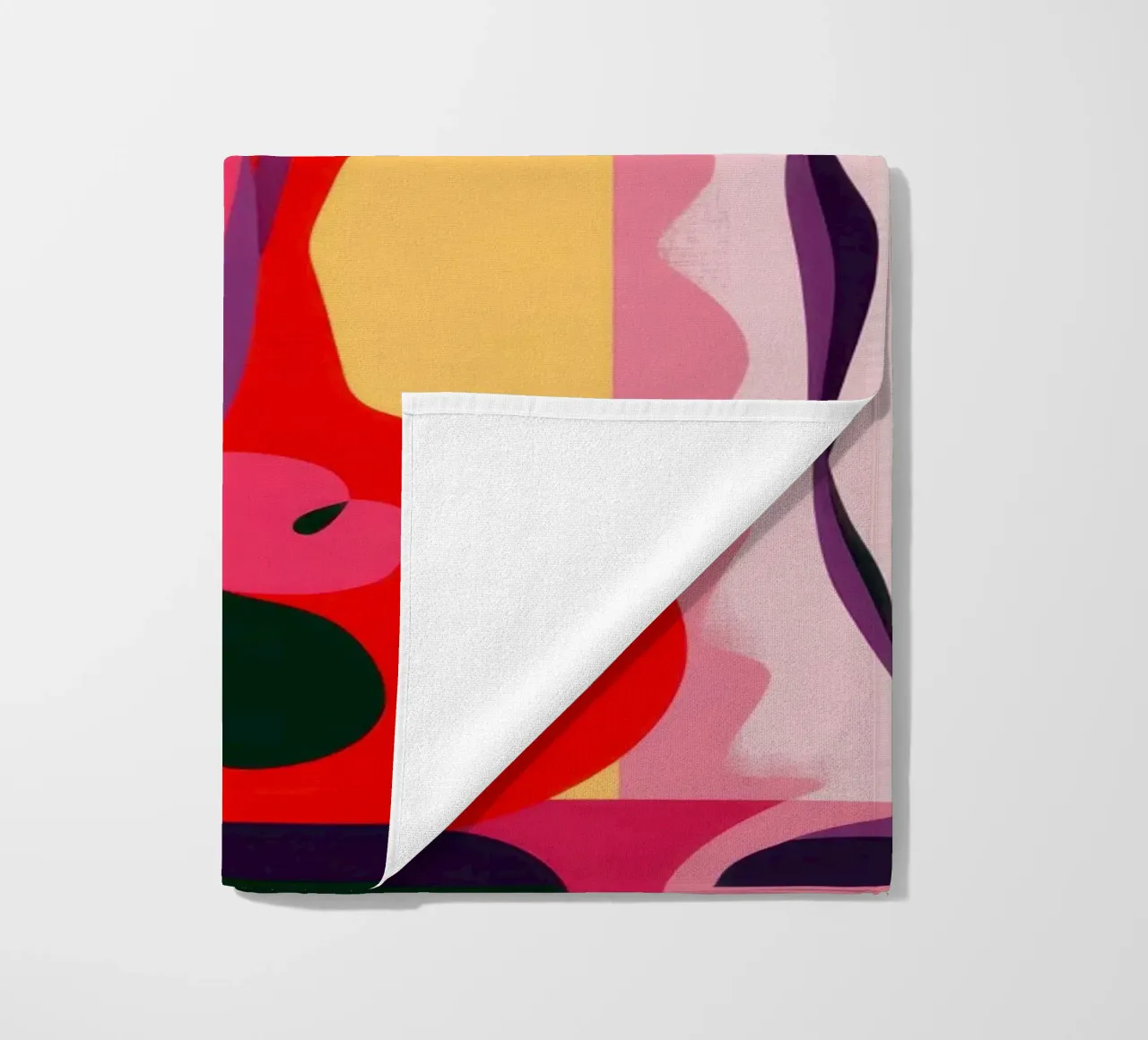Crimson Vase Abstraction beach towel by Sentinel Glow