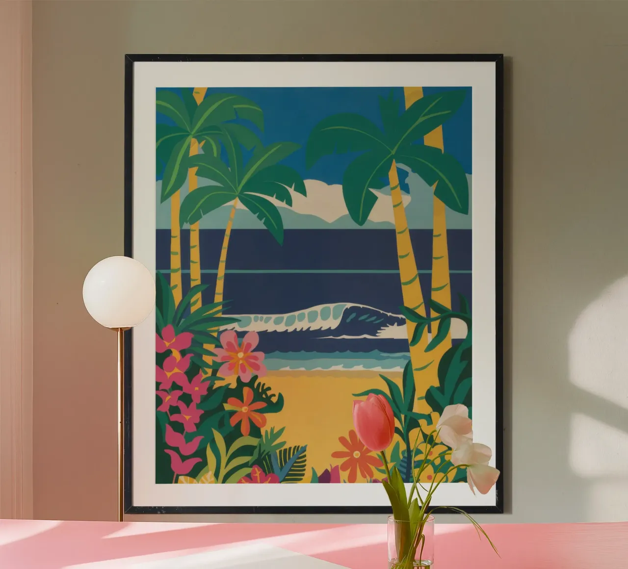 Amaca Seaside Serenity poster con telaio in alluminio da Pale Aura