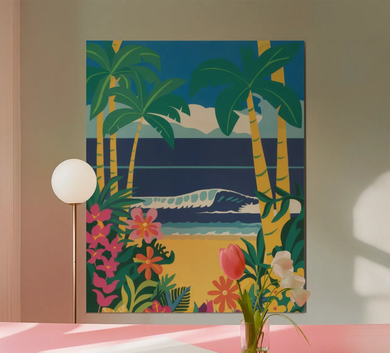 Amaca Seaside Serenity poster con telaio in alluminio da Pale Aura