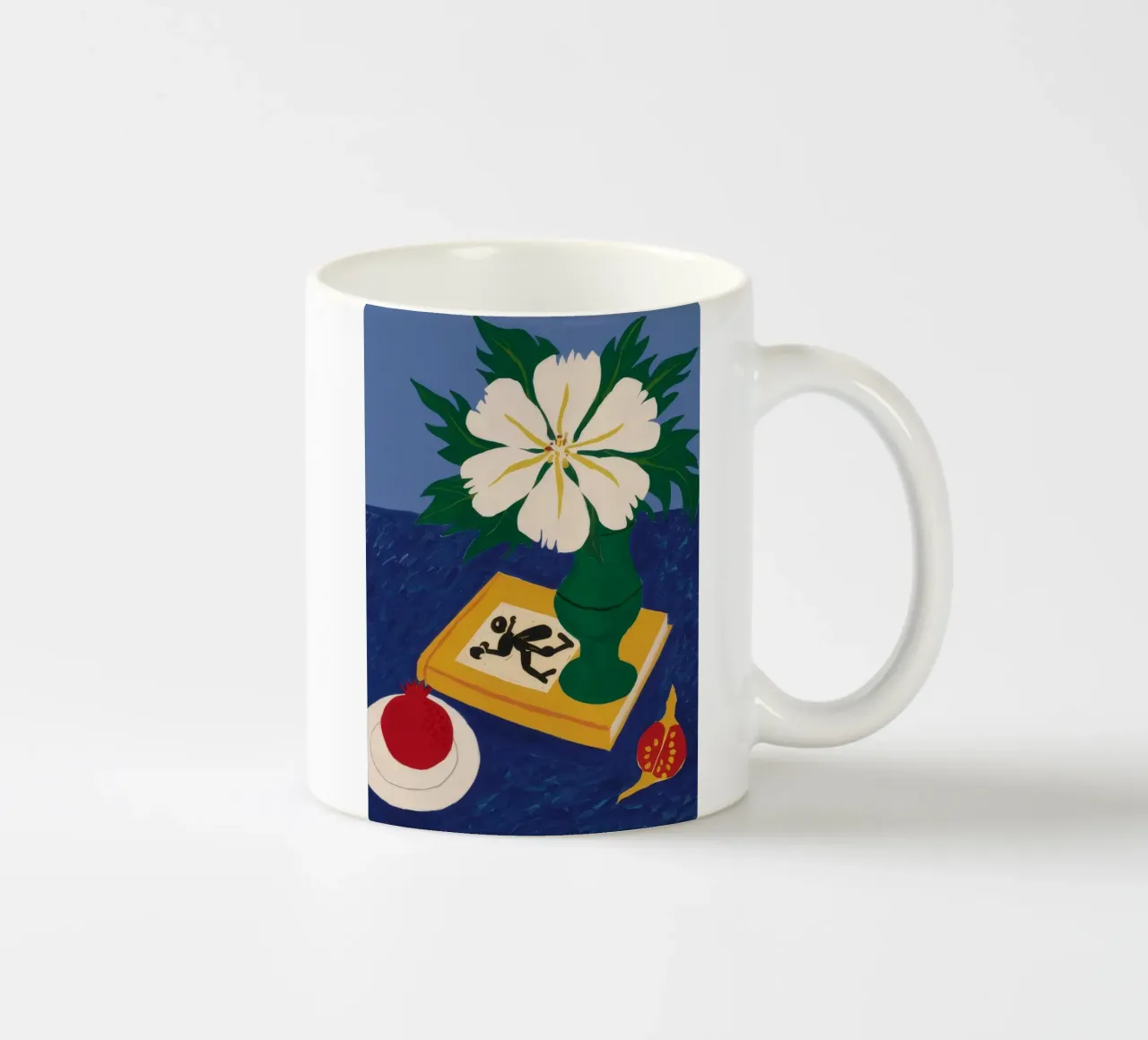 Ombra di fiori bianchi tazza in ceramica da Muse Artworks