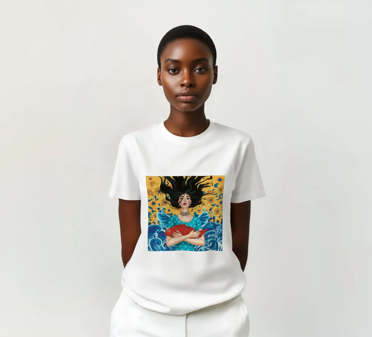 Sogno di pesce cremisi t-shirt da Marigold Tiga