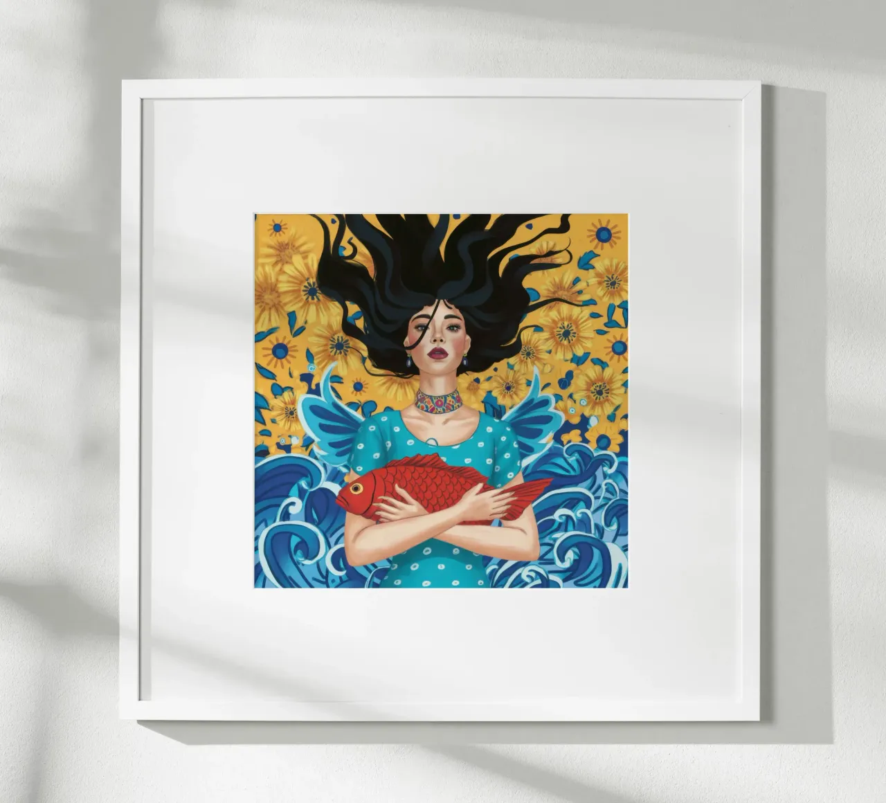 Sogno di pesce cremisi poster da Marigold Tiga