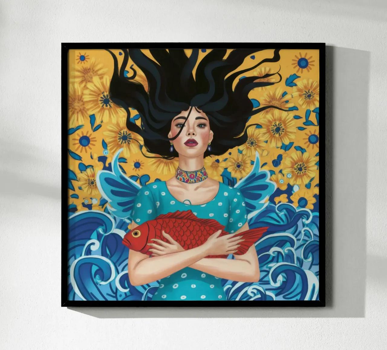 Sogno di pesce cremisi poster da Marigold Tiga