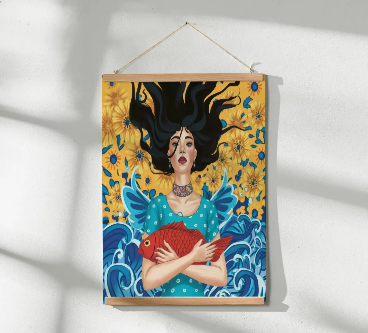 Sogno di pesce cremisi poster da Marigold Tiga