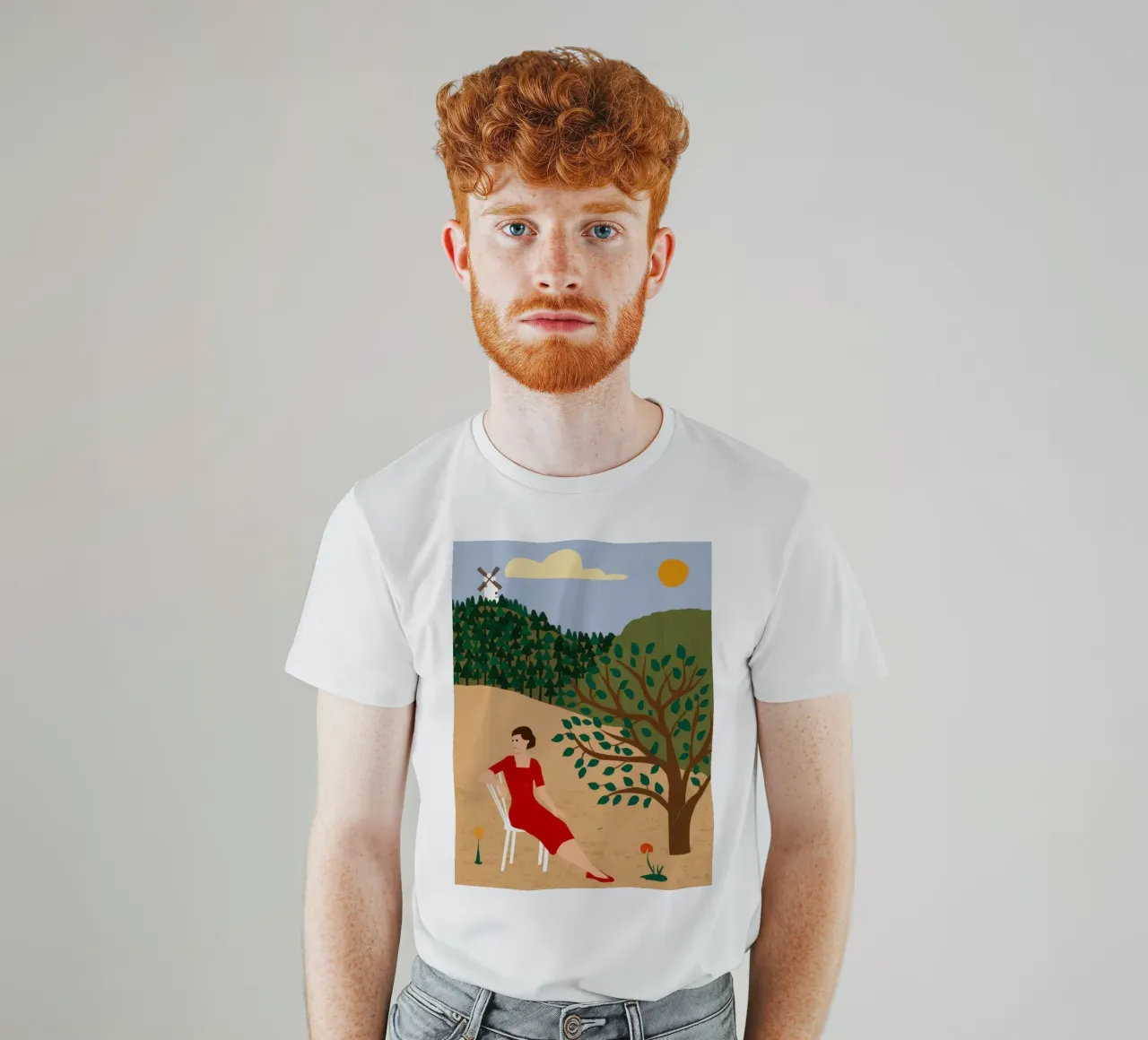 Windmill Field Repose t-shirt by Pale Aura