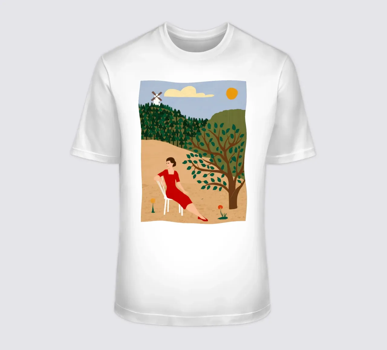 Windmill Field Repose t-shirt by Pale Aura
