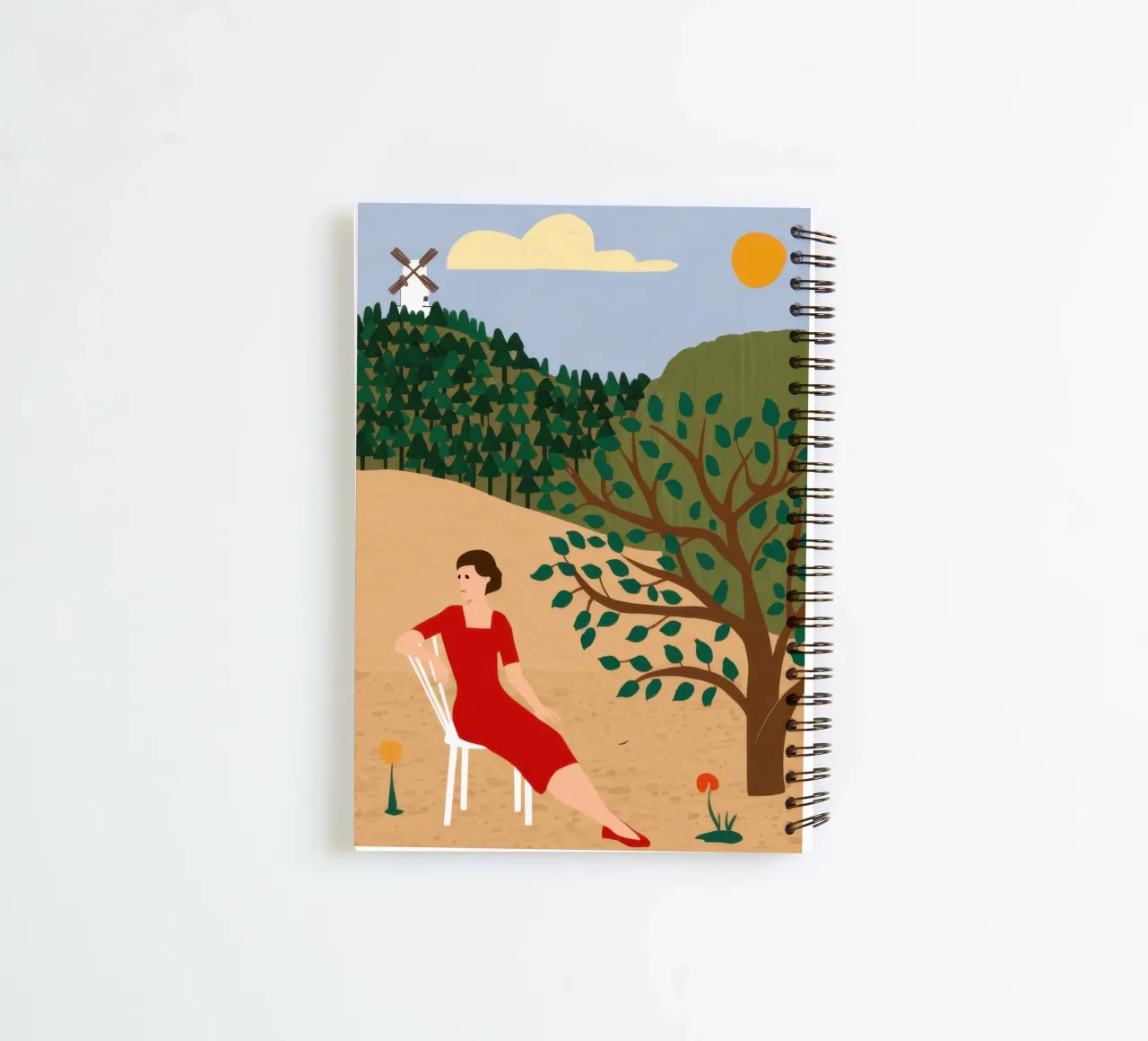 Windmill Field Repose spiral notebook by Pale Aura