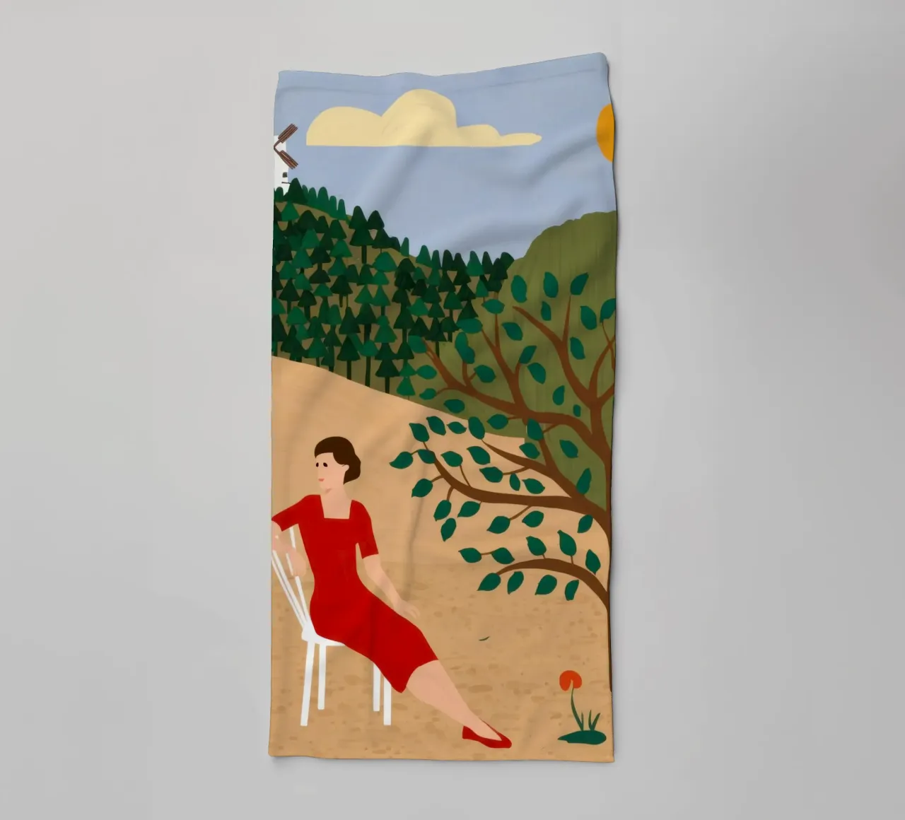 Windmill Field Repose towel by Pale Aura