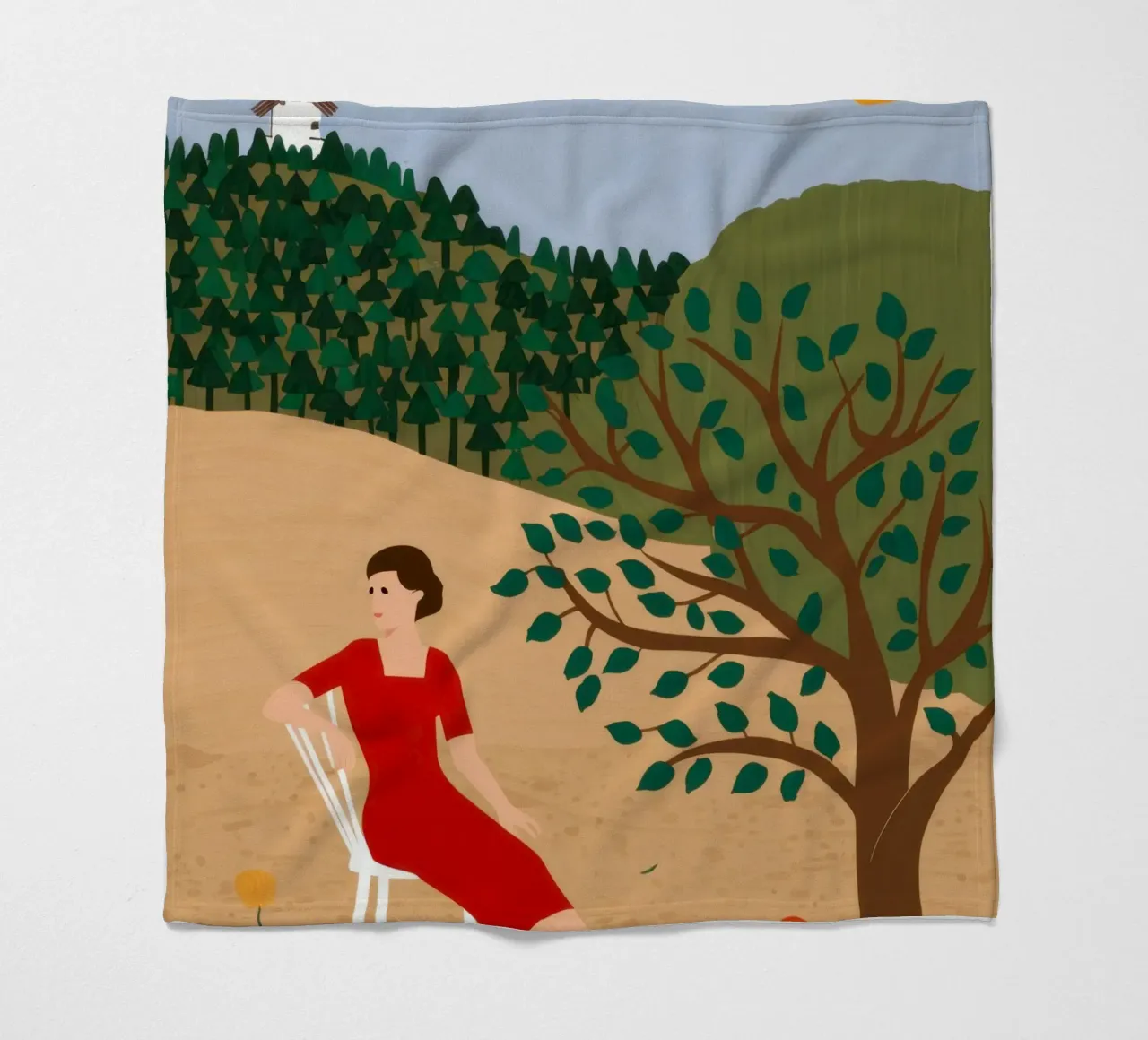 Windmill Field Repose fleece blanket by Pale Aura