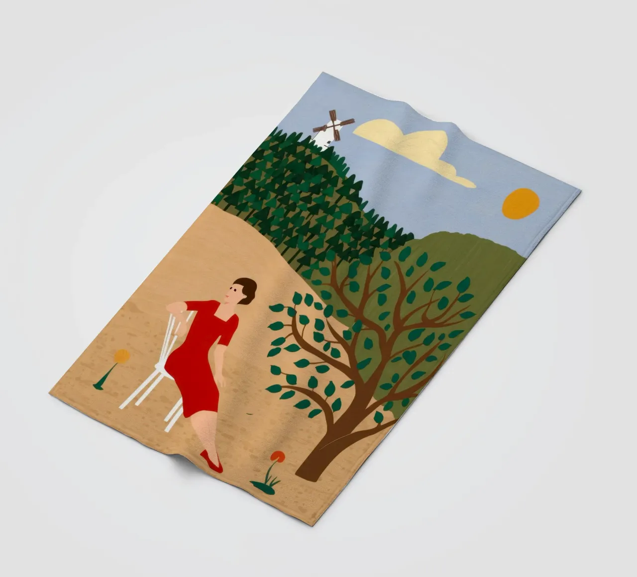 Windmill Field Repose fleece blanket by Pale Aura