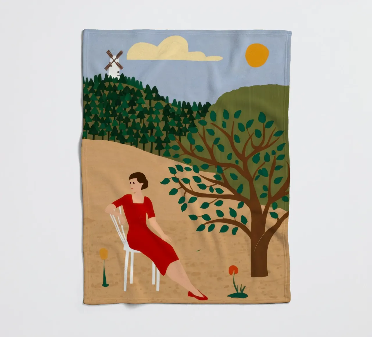 Windmill Field Repose fleece blanket by Pale Aura
