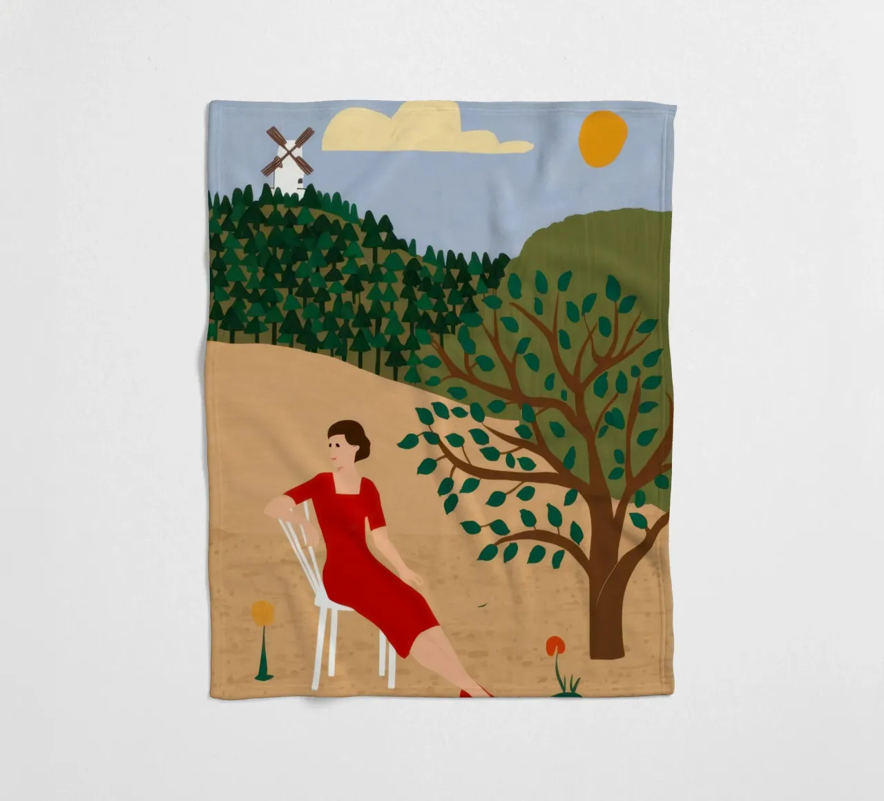 Windmill Field Repose fleece blanket by Pale Aura